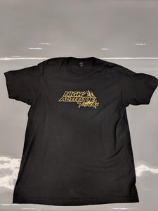 Short Sleeve Black and Gold T Shirt